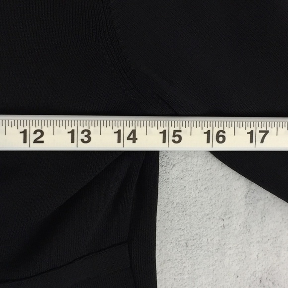 Ann Taylor Loft Cross Front Top Sz Medium Black Ribbed V Neck Tunic - Picture 7 of 9